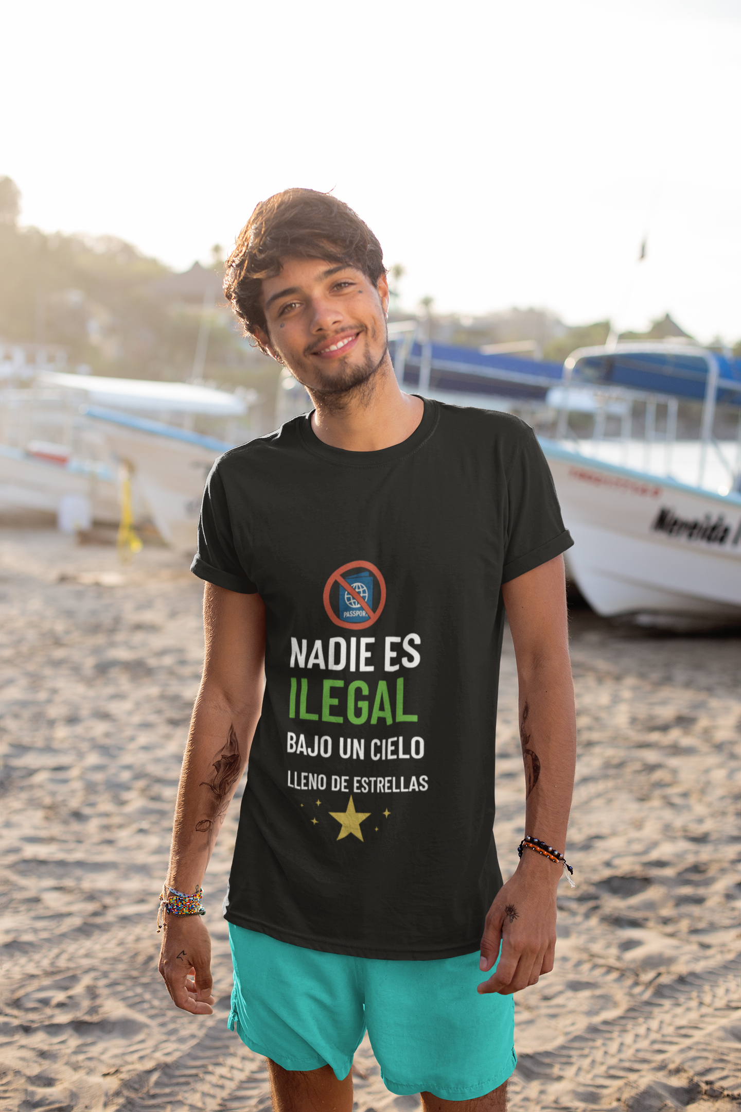 "Nadie es Ilegal bajo un Cielo Estrellado" –Camiseta