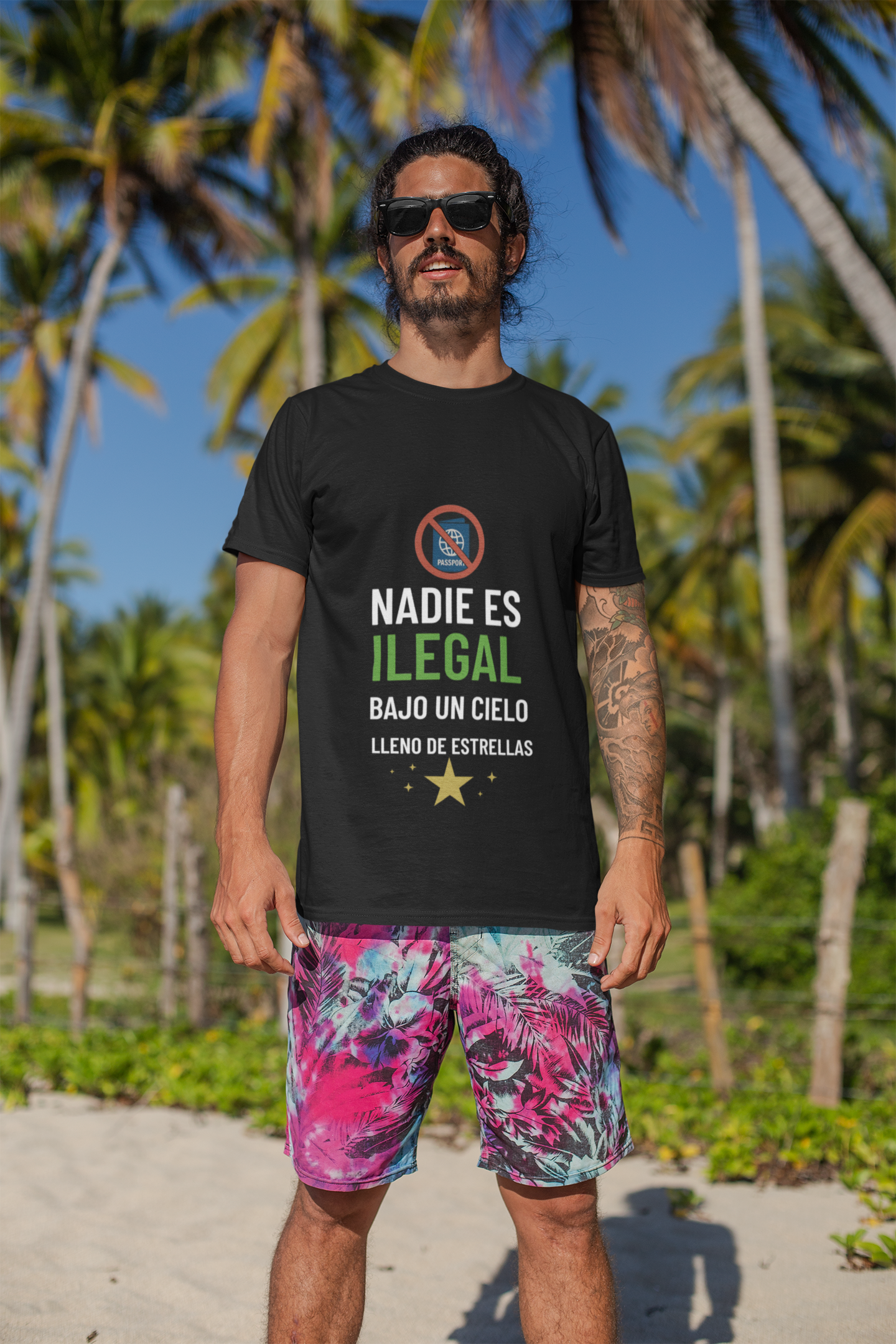 "Nadie es Ilegal bajo un Cielo Estrellado" –Camiseta