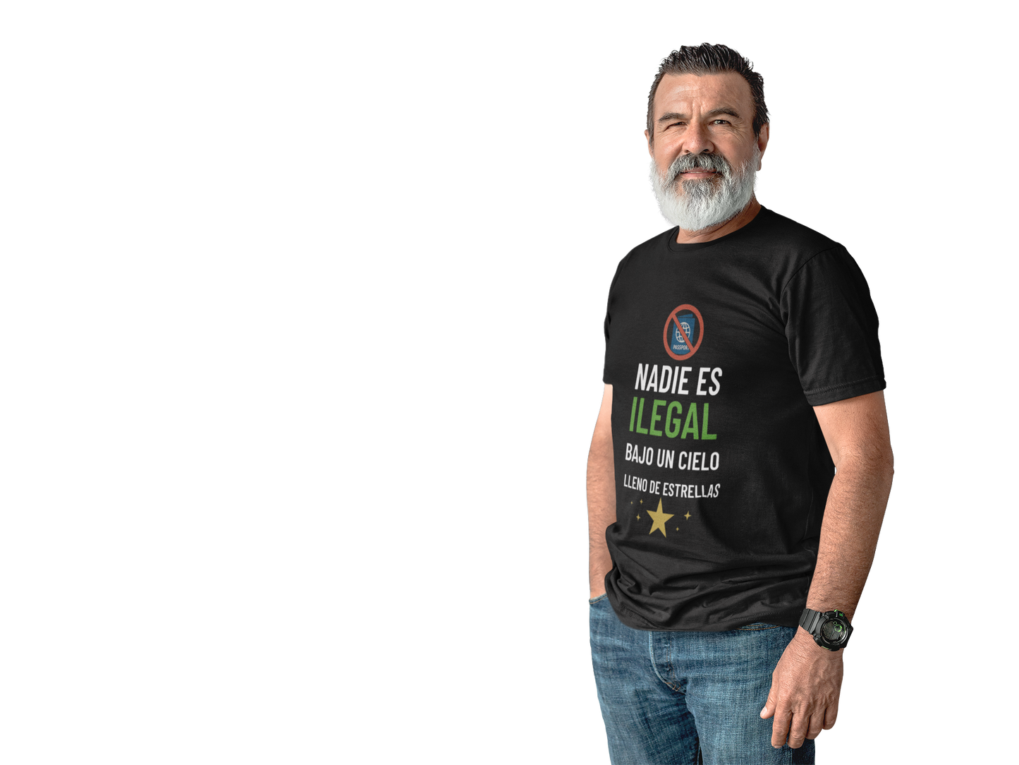 "Nadie es Ilegal bajo un Cielo Estrellado" –Camiseta